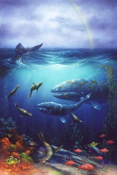 動物 Painting - 海中のカリフォルニア・グレイズ